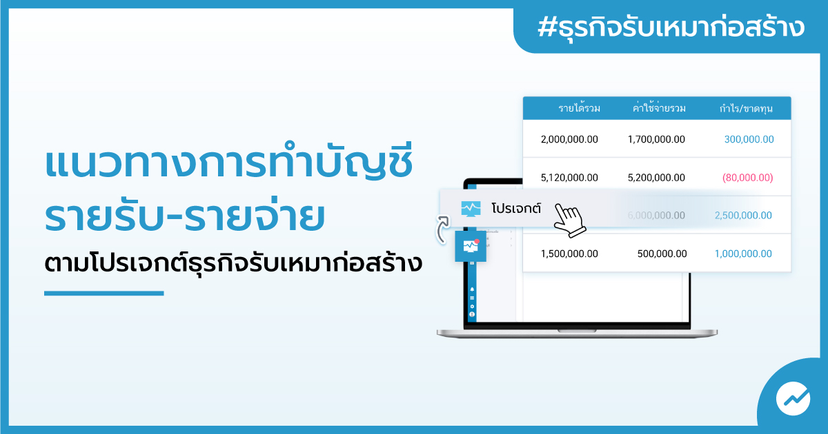 แนวทางการทำบัญชีรายรับ-รายจ่ายตามโปรเจกต์ธุรกิจรับเหมาก่อสร้าง | โปรแกรม บัญชีออนไลน์ Flowaccount