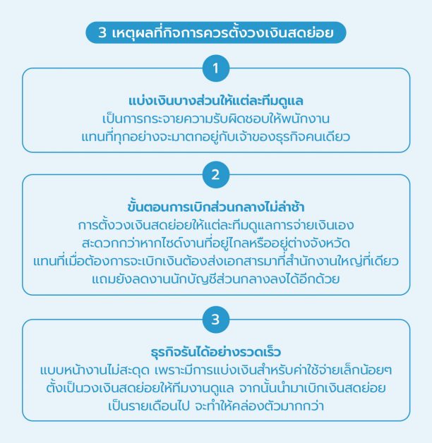 เหตุผลที่กิจการควรตั้งวงเงินสดย่อย