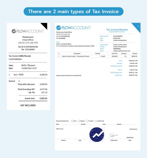 types of Tax Invoice in Thailand