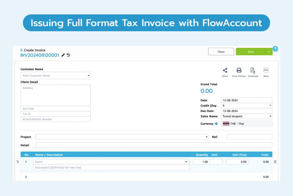 Tax Invoice with FlowAccount