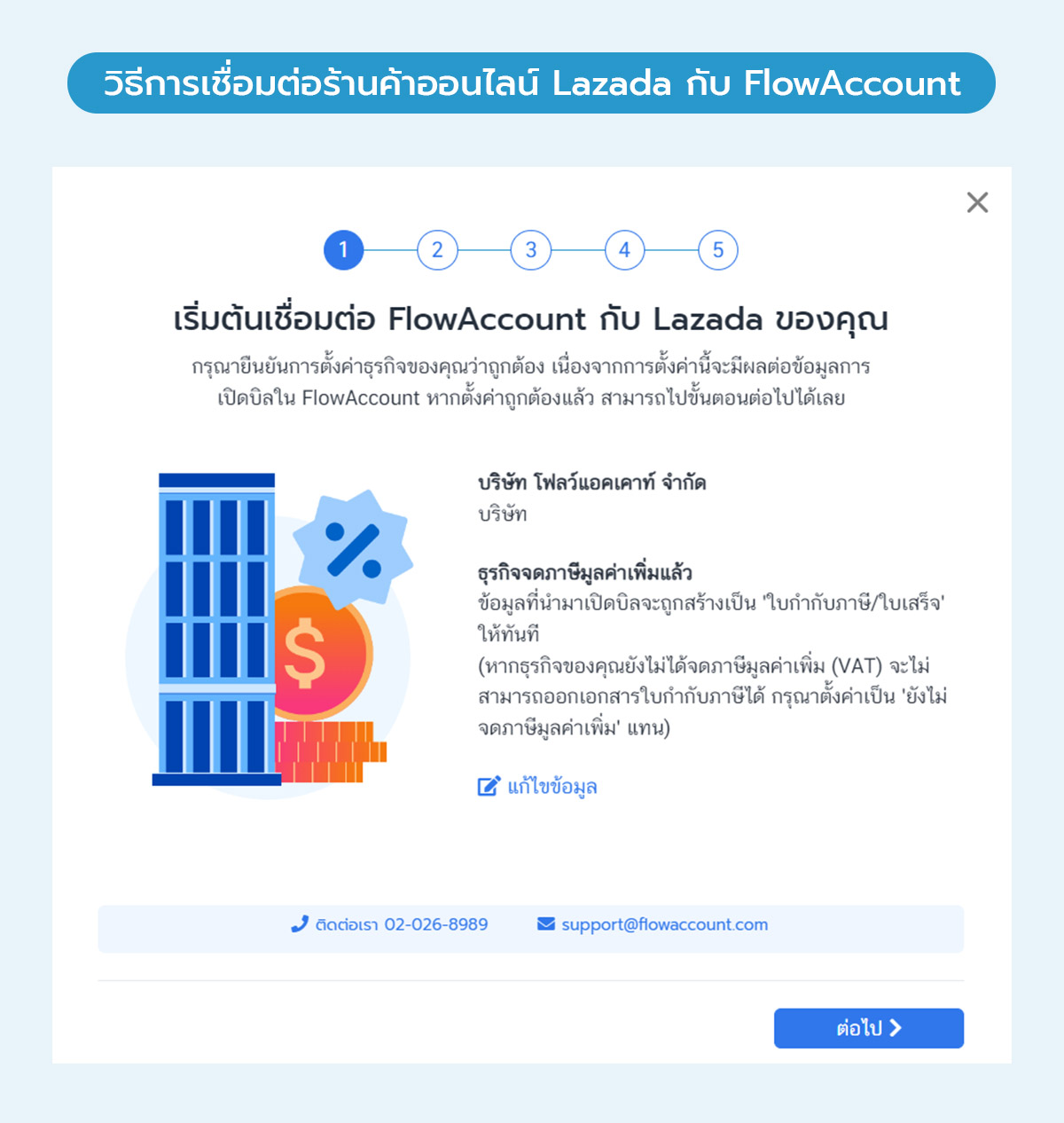 เชื่อมต่อร้านค้าออนไลน์ Lazada กับ FlowAccount