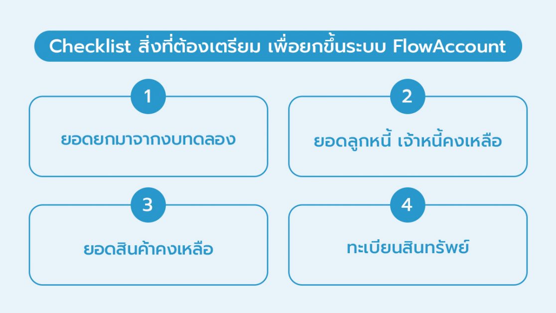 สิ่งที่ต้องเตรียม เพื่อยกขึ้นระบบ FlowAccount